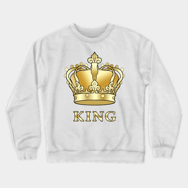 Birthday King Gold Crown T-Shirt Prince Princess King Queen Crown For Boys And Men T-Shirt Crewneck Sweatshirt by sofiartmedia